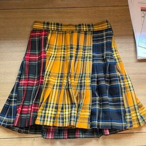 Zara Mixed Plaid Pleated Skirt